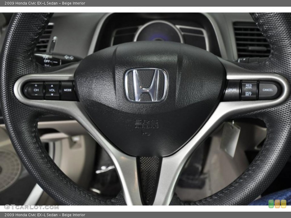 Beige Interior Controls for the 2009 Honda Civic EX-L Sedan #47487581