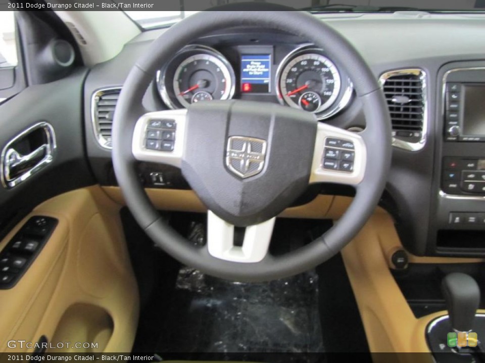 Black/Tan Interior Steering Wheel for the 2011 Dodge Durango Citadel #47489625