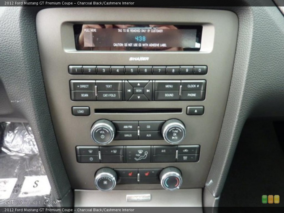Charcoal Black/Cashmere Interior Controls for the 2012 Ford Mustang GT Premium Coupe #47491092