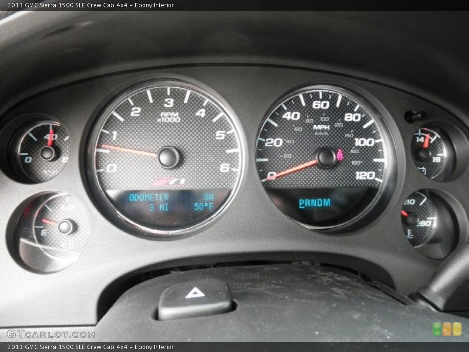 Ebony Interior Gauges for the 2011 GMC Sierra 1500 SLE Crew Cab 4x4 #47494551