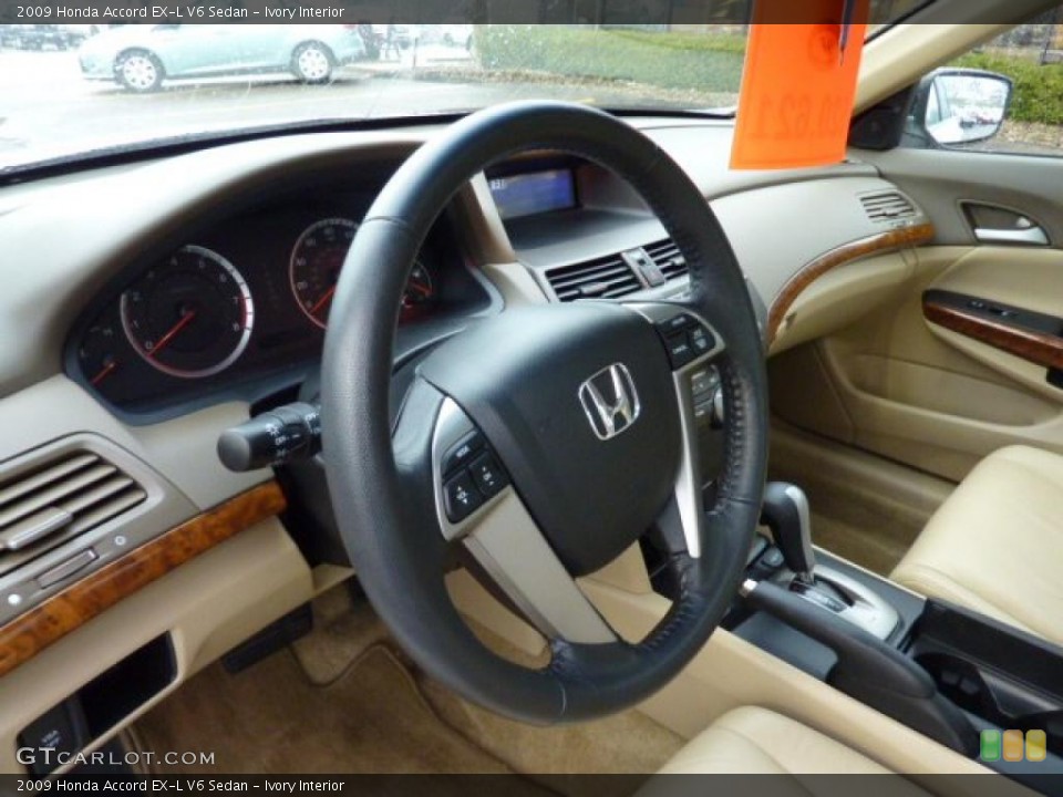 Ivory Interior Steering Wheel for the 2009 Honda Accord EX-L V6 Sedan #47496645