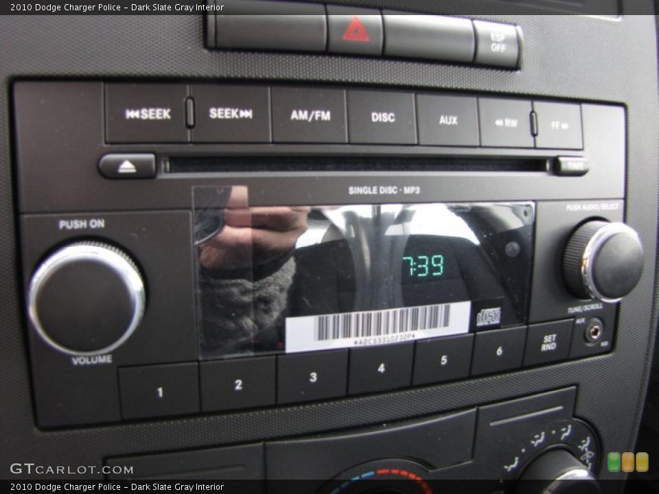 Dark Slate Gray Interior Controls for the 2010 Dodge Charger Police #47500561