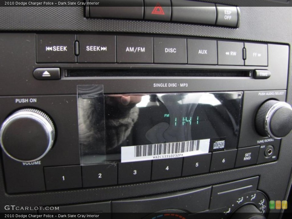 Dark Slate Gray Interior Controls for the 2010 Dodge Charger Police #47500879
