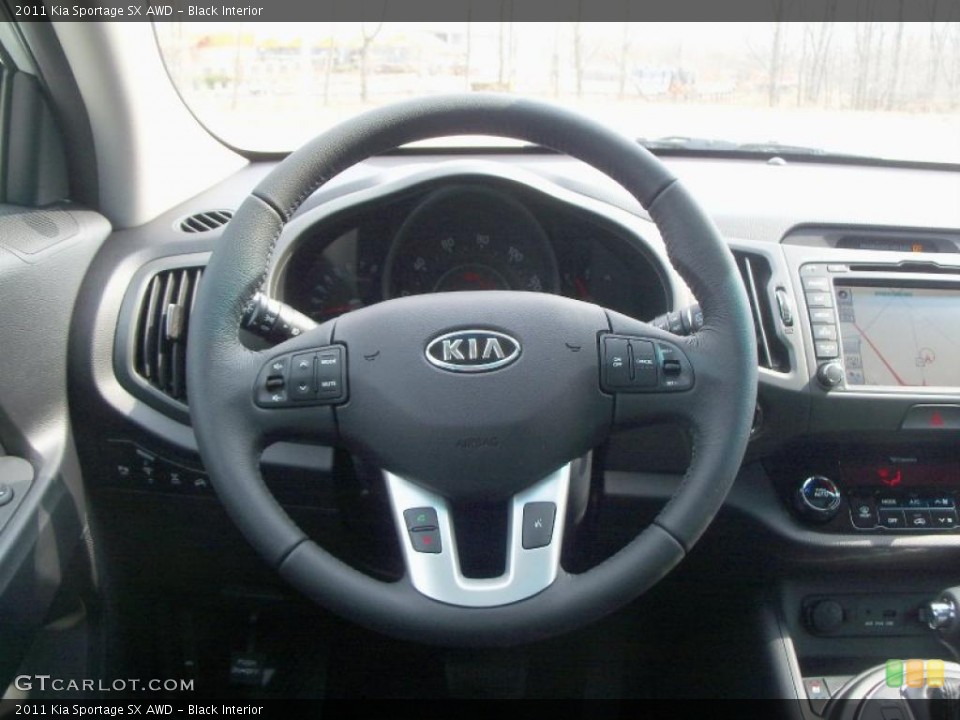 Black Interior Steering Wheel for the 2011 Kia Sportage SX AWD #47502109