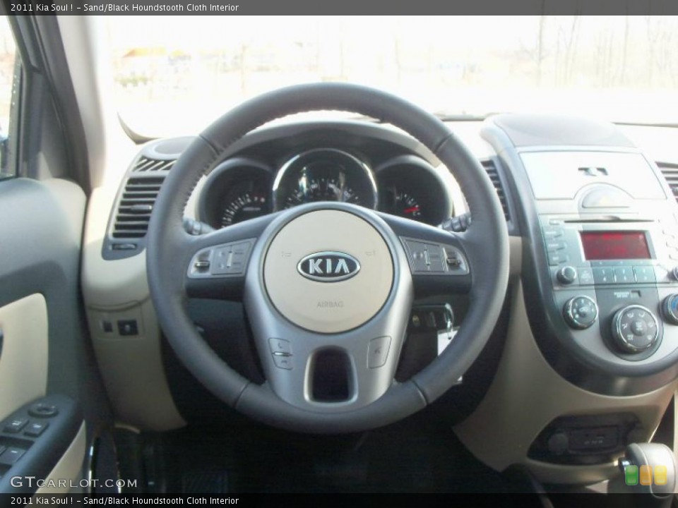 Sand/Black Houndstooth Cloth Interior Steering Wheel for the 2011 Kia Soul ! #47503114