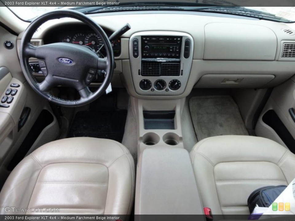 Medium Parchment Beige Interior Dashboard for the 2003 Ford Explorer XLT 4x4 #47511697