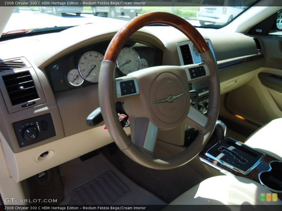 Medium Pebble Beige/Cream Interior Steering Wheel for the 2008 Chrysler 300 C HEMI Heritage Edition #47517271