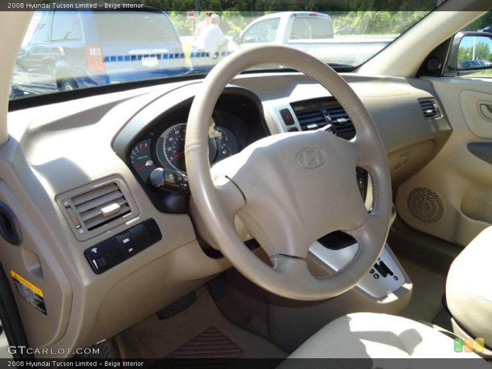 Beige Interior Steering Wheel for the 2008 Hyundai Tucson Limited #47519665