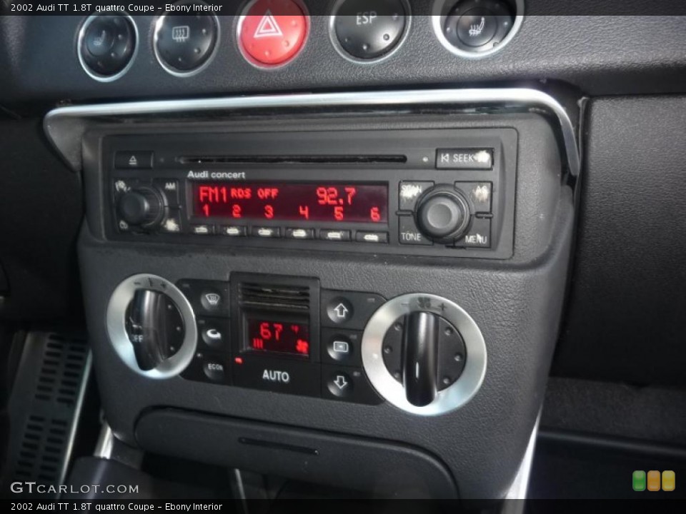 Ebony Interior Controls for the 2002 Audi TT 1.8T quattro Coupe #47520985