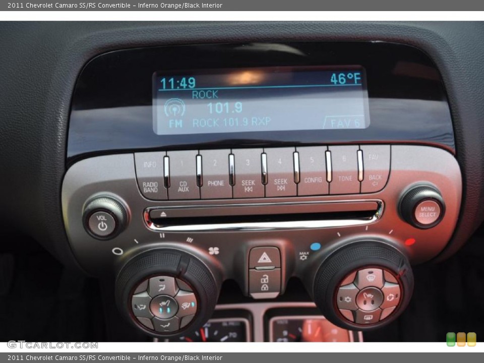 Inferno Orange/Black Interior Controls for the 2011 Chevrolet Camaro SS/RS Convertible #47523106