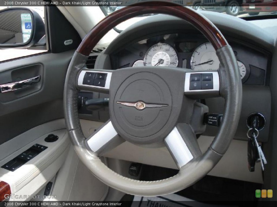 Dark Khaki/Light Graystone Interior Steering Wheel for the 2008 Chrysler 300 C HEMI AWD #47531611