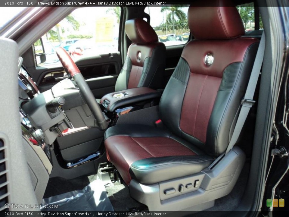 Harley Davidson Lava Red/Black Interior Front Seat for the 2010 Ford F150 Harley-Davidson SuperCrew 4x4 #47543231