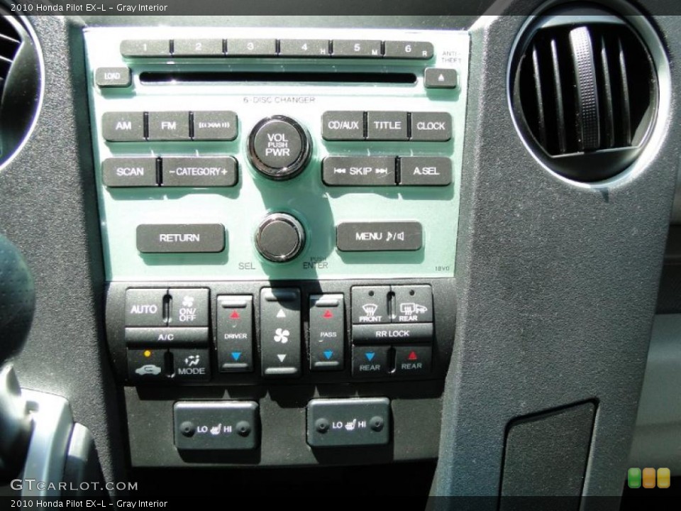 Gray Interior Controls for the 2010 Honda Pilot EX-L #47545712