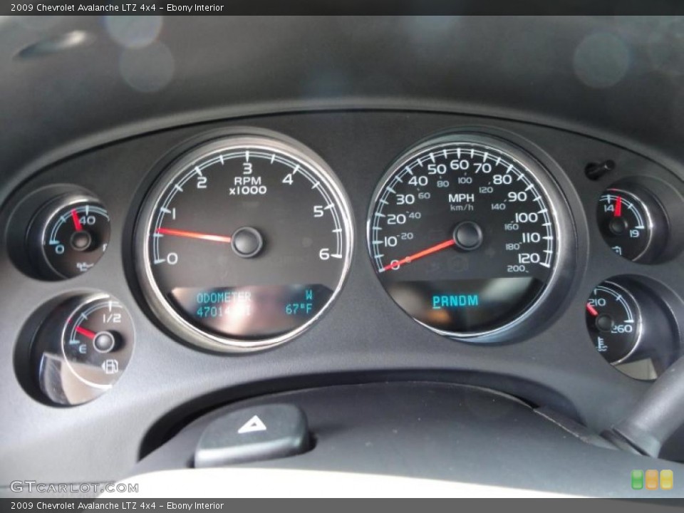 Ebony Interior Gauges for the 2009 Chevrolet Avalanche LTZ 4x4 #47553260