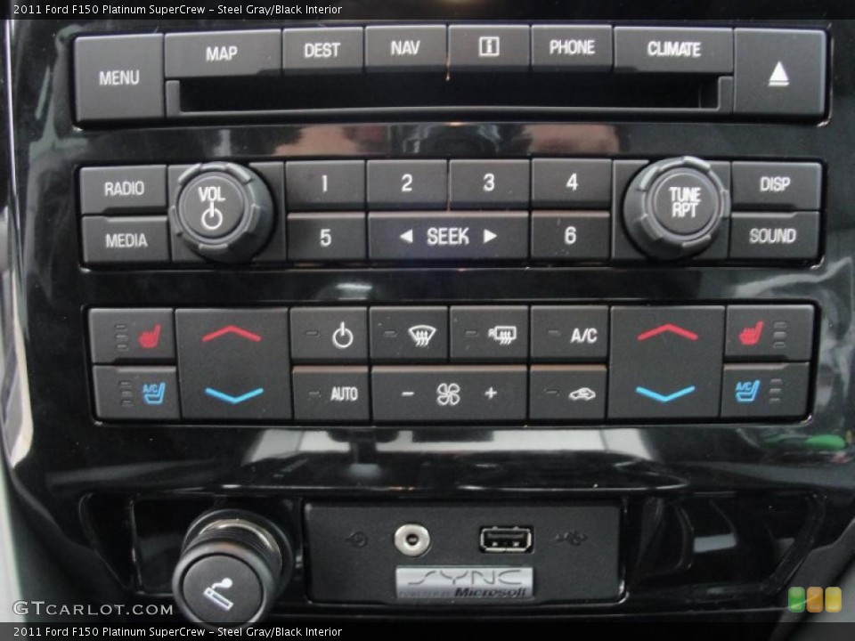 Steel Gray/Black Interior Controls for the 2011 Ford F150 Platinum SuperCrew #47554646