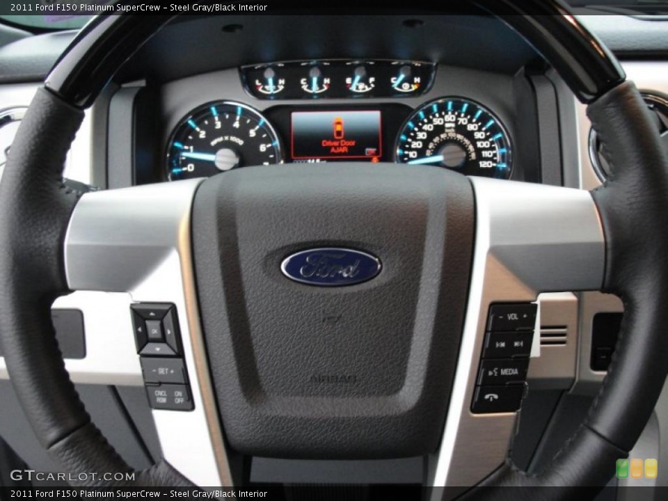 Steel Gray/Black Interior Steering Wheel for the 2011 Ford F150 Platinum SuperCrew #47554718