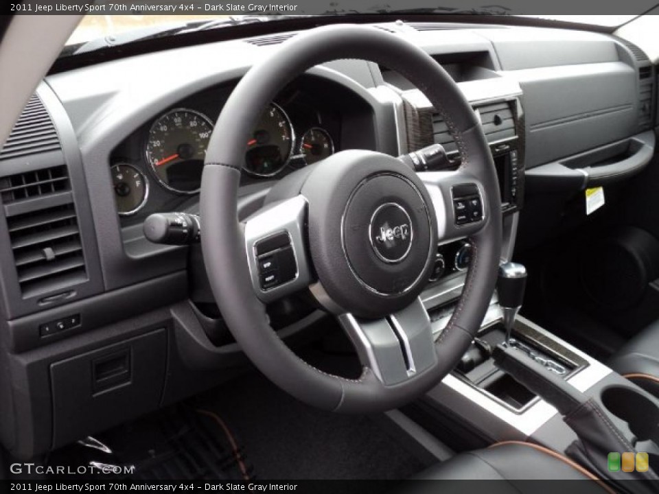 Dark Slate Gray Interior Steering Wheel for the 2011 Jeep Liberty Sport 70th Anniversary 4x4 #47564159
