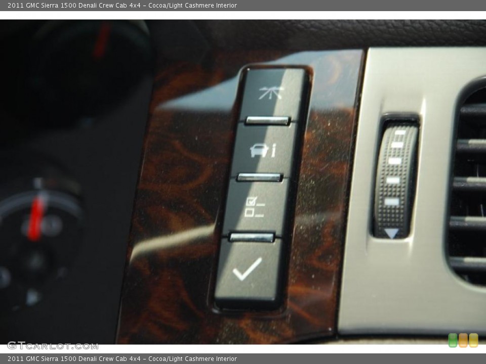 Cocoa/Light Cashmere Interior Controls for the 2011 GMC Sierra 1500 Denali Crew Cab 4x4 #47574443