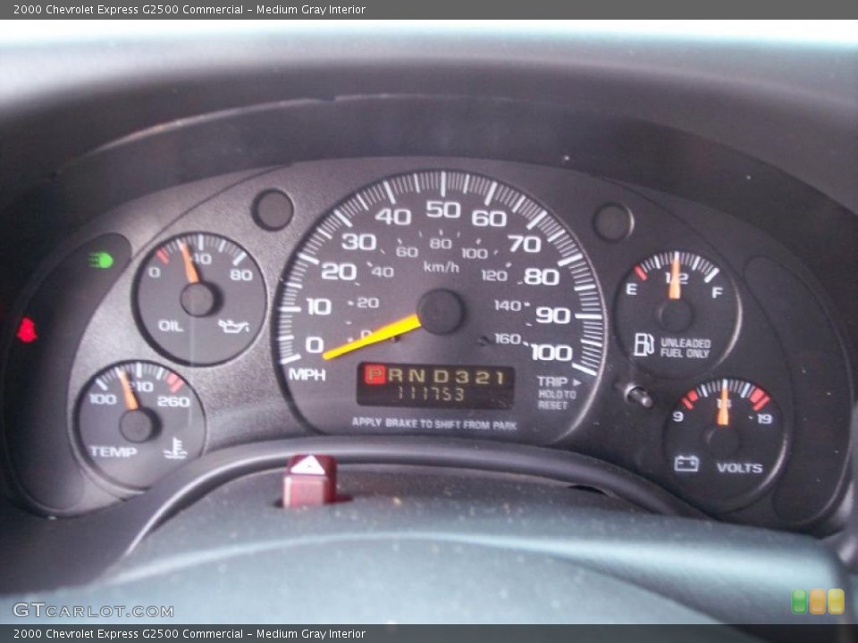 Medium Gray Interior Gauges for the 2000 Chevrolet Express G2500 Commercial #47580578