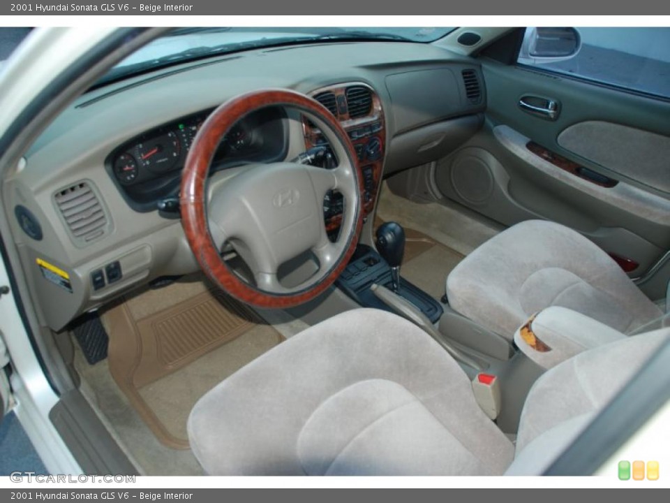 Beige Interior Prime Interior for the 2001 Hyundai Sonata GLS V6 #47582417