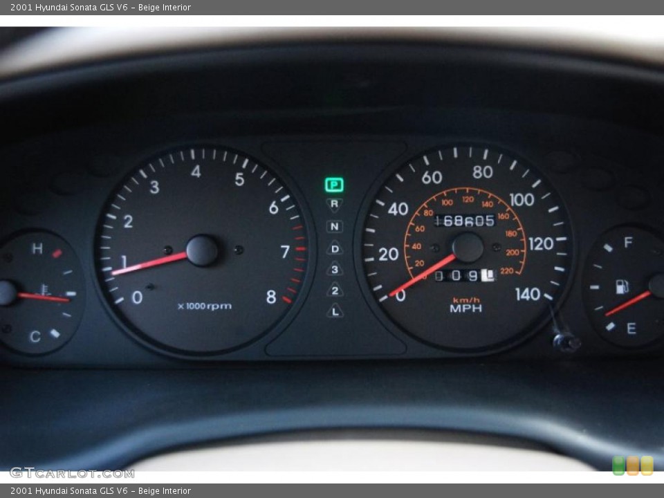 Beige Interior Gauges for the 2001 Hyundai Sonata GLS V6 #47582450