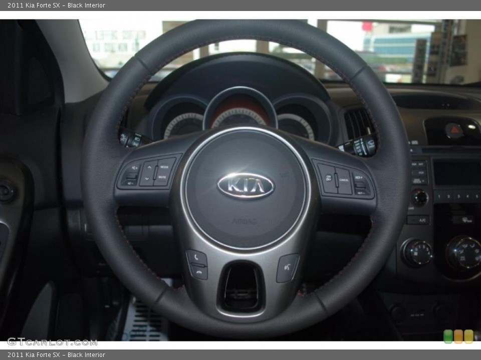 Black Interior Steering Wheel for the 2011 Kia Forte SX #47600642