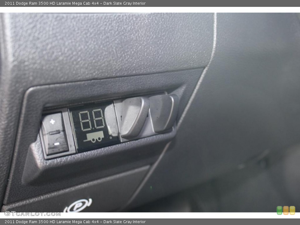 Dark Slate Gray Interior Controls for the 2011 Dodge Ram 3500 HD Laramie Mega Cab 4x4 #47603861