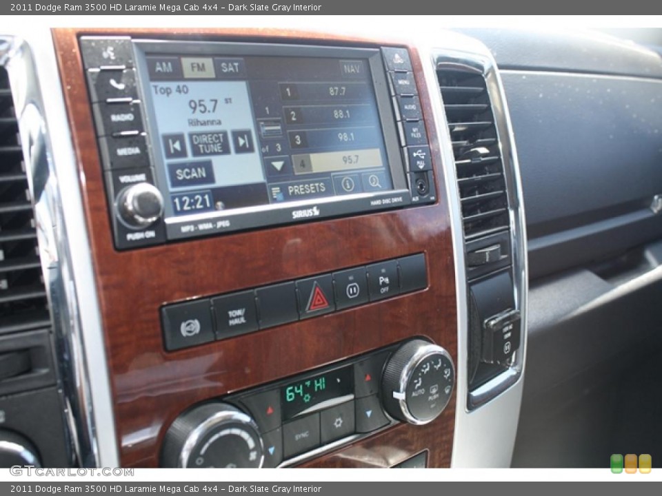 Dark Slate Gray Interior Controls for the 2011 Dodge Ram 3500 HD Laramie Mega Cab 4x4 #47603906