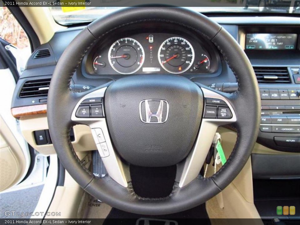 Ivory Interior Steering Wheel for the 2011 Honda Accord EX-L Sedan #47610497