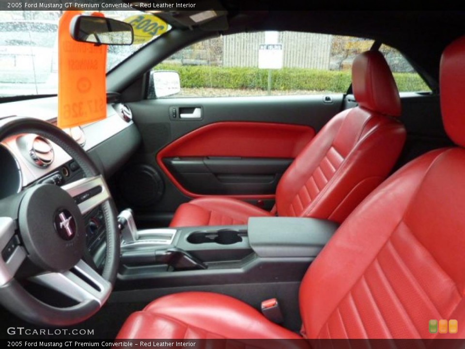 Red Leather Interior Photo for the 2005 Ford Mustang GT Premium Convertible #47611130