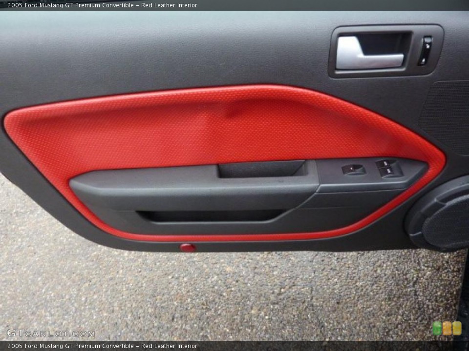 Red Leather Interior Door Panel for the 2005 Ford Mustang GT Premium Convertible #47611157