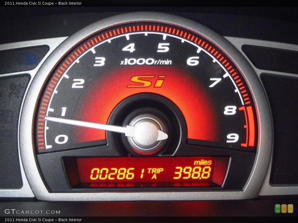 Black Interior Gauges for the 2011 Honda Civic Si Coupe #47612081