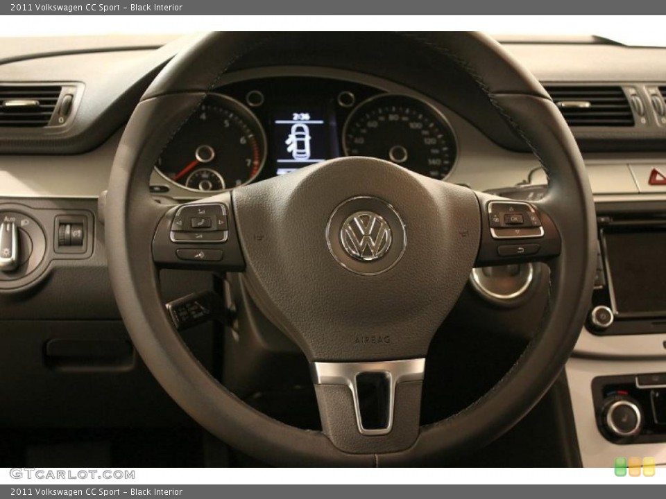 Black Interior Steering Wheel for the 2011 Volkswagen CC Sport #47619185
