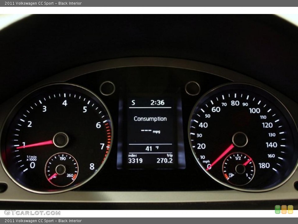 Black Interior Gauges for the 2011 Volkswagen CC Sport #47619200