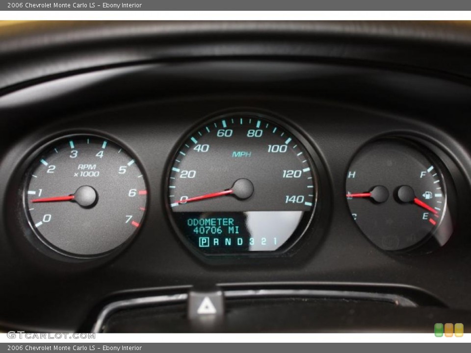 Ebony Interior Gauges for the 2006 Chevrolet Monte Carlo LS #47620220