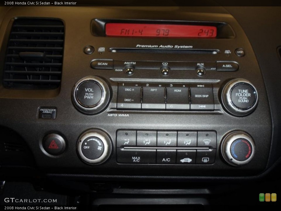 Black Interior Controls for the 2008 Honda Civic Si Sedan #47620721