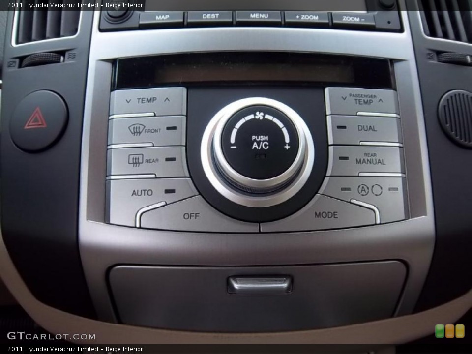 Beige Interior Controls for the 2011 Hyundai Veracruz Limited #47624372