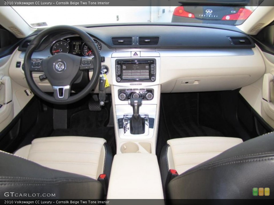 Cornsilk Beige Two Tone Interior Dashboard for the 2010 Volkswagen CC Luxury #47628941