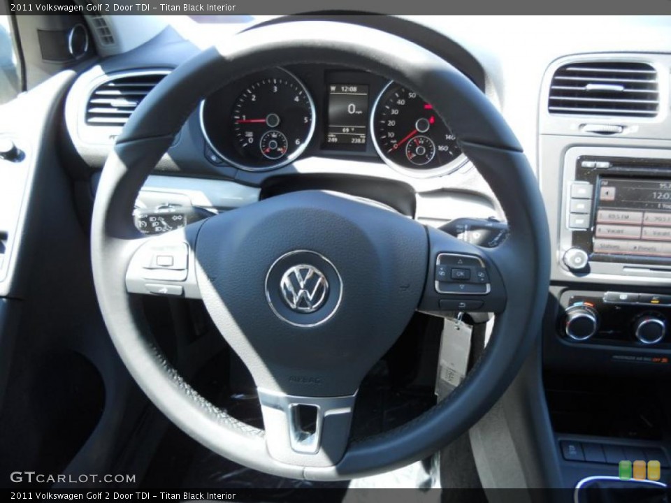 Titan Black Interior Steering Wheel for the 2011 Volkswagen Golf 2 Door TDI #47631068