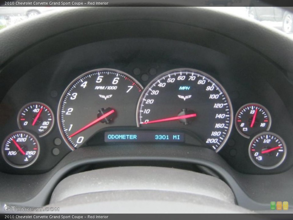 Red Interior Gauges for the 2010 Chevrolet Corvette Grand Sport Coupe #47639230