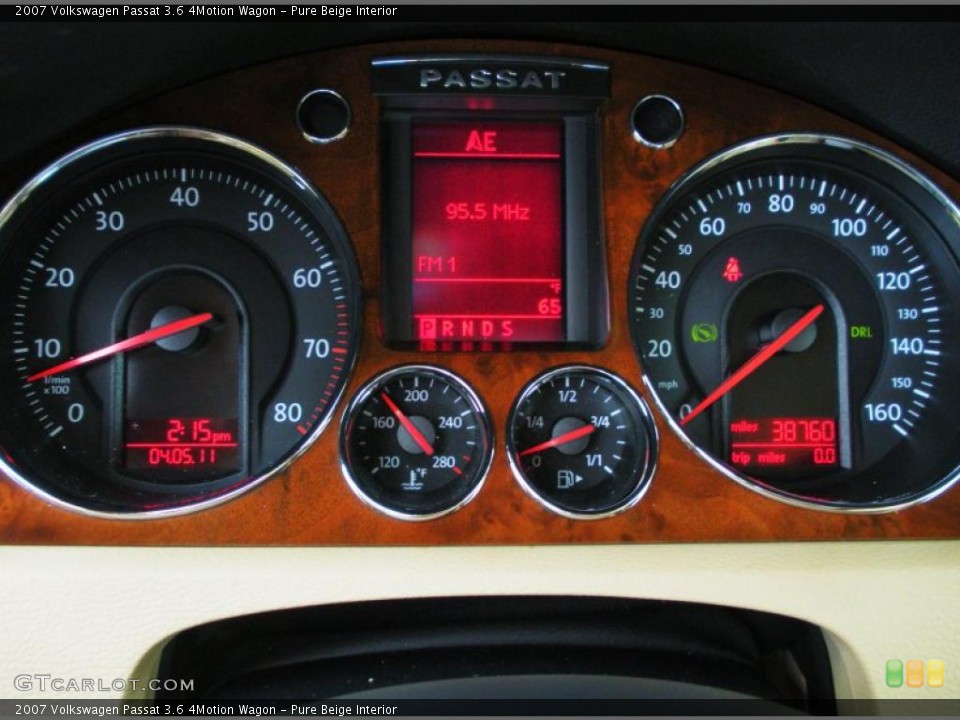 Pure Beige Interior Gauges for the 2007 Volkswagen Passat 3.6 4Motion Wagon #47643544