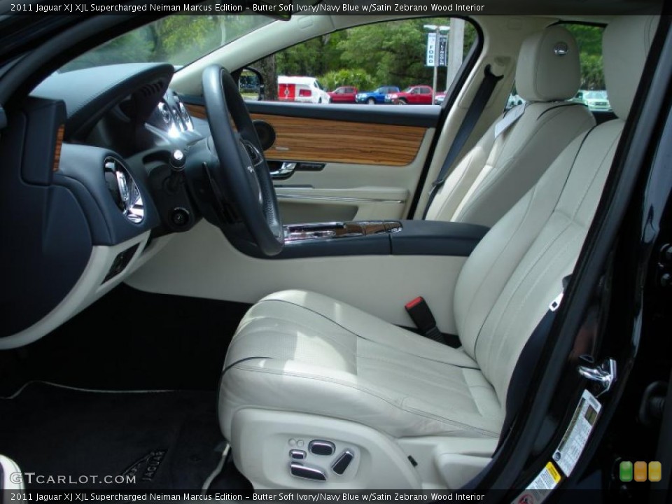 Butter Soft Ivory/Navy Blue w/Satin Zebrano Wood Interior Photo for the 2011 Jaguar XJ XJL Supercharged Neiman Marcus Edition #47645323