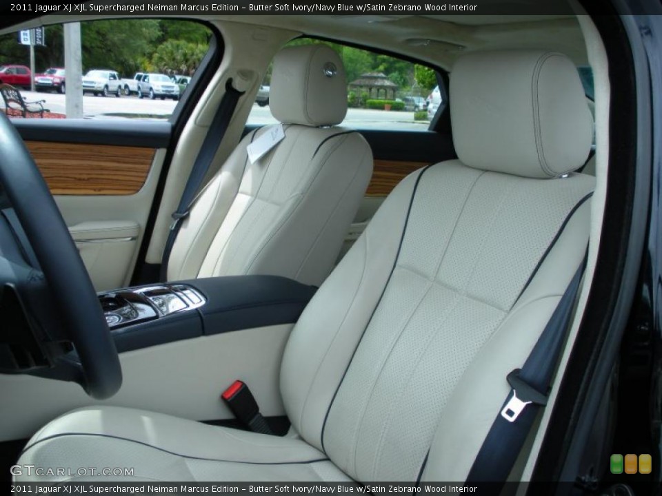 Butter Soft Ivory/Navy Blue w/Satin Zebrano Wood Interior Photo for the 2011 Jaguar XJ XJL Supercharged Neiman Marcus Edition #47645341
