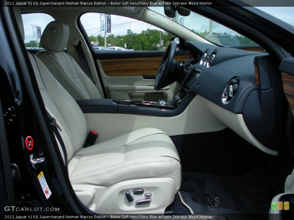 Butter Soft Ivory/Navy Blue w/Satin Zebrano Wood Interior Photo for the 2011 Jaguar XJ XJL Supercharged Neiman Marcus Edition #47645386