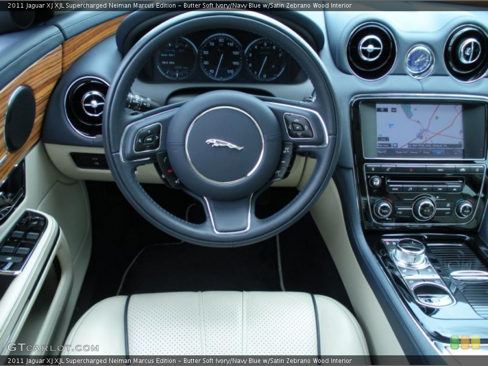 Butter Soft Ivory/Navy Blue w/Satin Zebrano Wood Interior Controls for the 2011 Jaguar XJ XJL Supercharged Neiman Marcus Edition #47645476