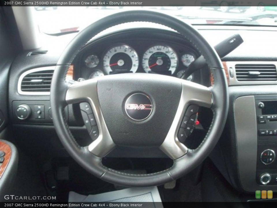 Ebony Black Interior Steering Wheel for the 2007 GMC Sierra 2500HD Remington Edition Crew Cab 4x4 #47645614