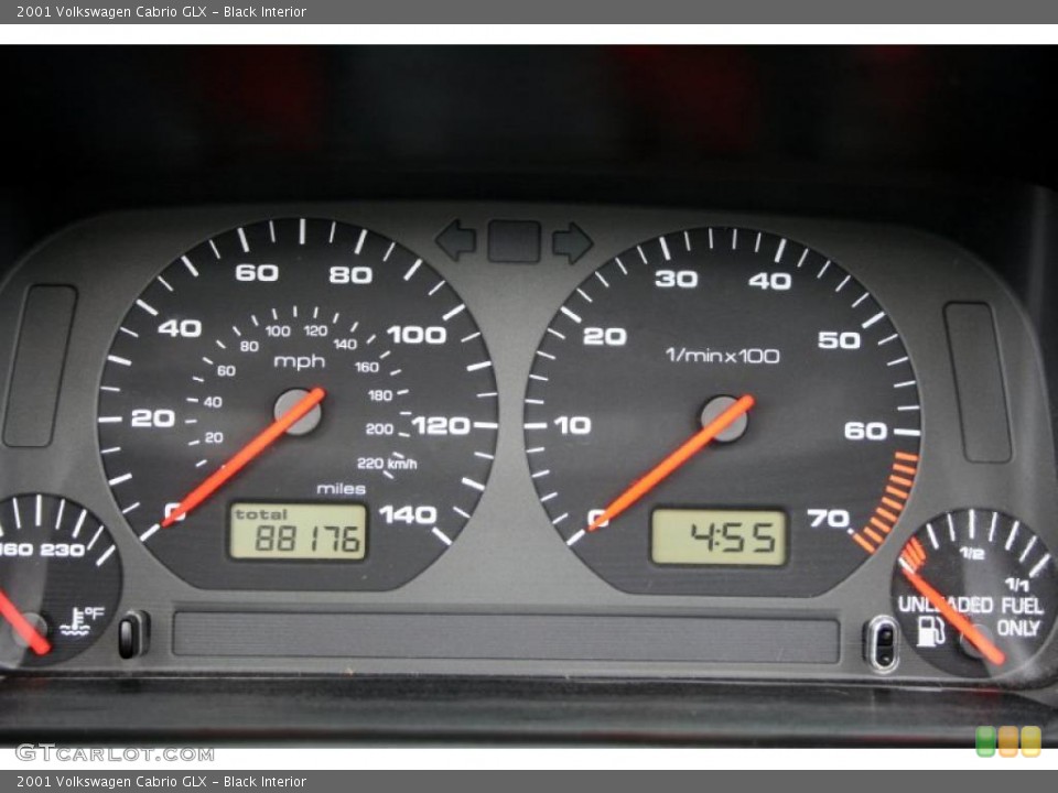 Black Interior Gauges for the 2001 Volkswagen Cabrio GLX #47645938