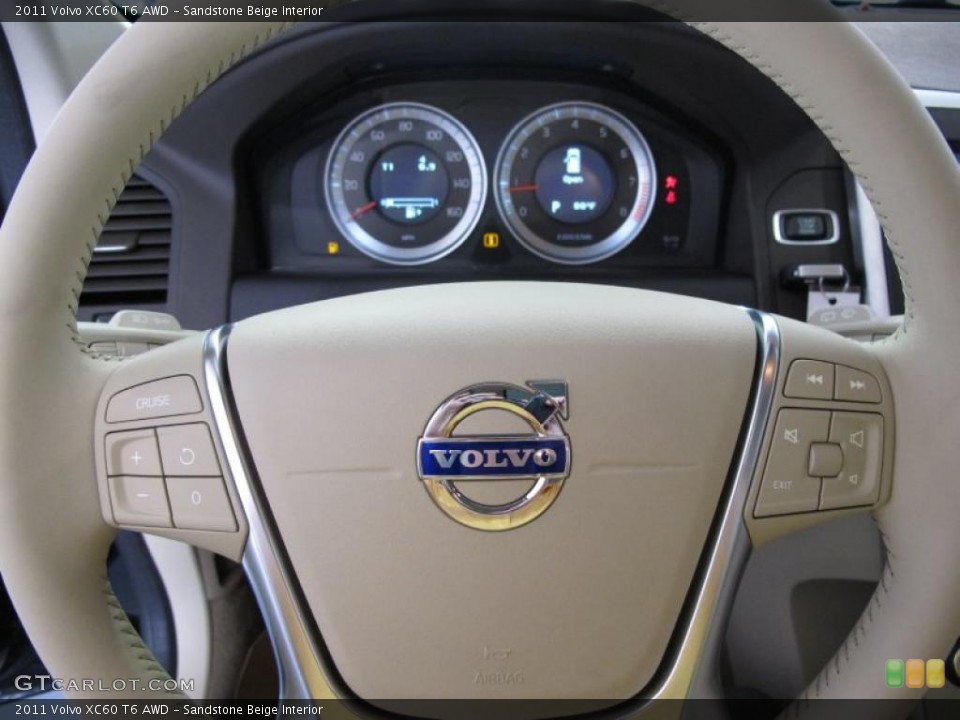 Sandstone Beige Interior Steering Wheel for the 2011 Volvo XC60 T6 AWD #47652010
