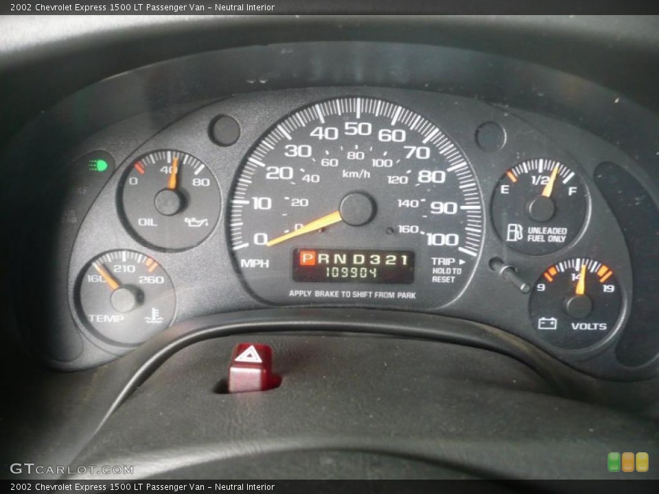 Neutral Interior Gauges for the 2002 Chevrolet Express 1500 LT Passenger Van #47652127