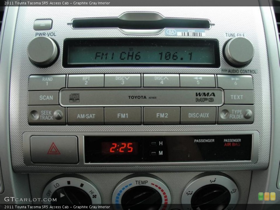 Graphite Gray Interior Controls for the 2011 Toyota Tacoma SR5 Access Cab #47658205